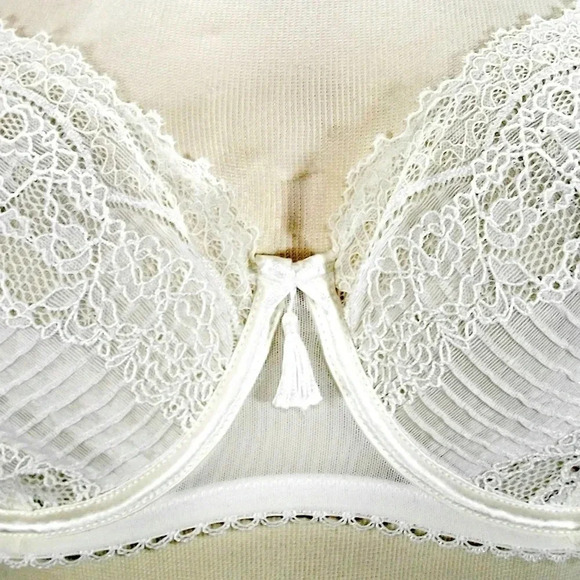 36C Paramour 115056 Amourette Unlined Lace UW Bra Ivory NWT - Picture 5 of 11